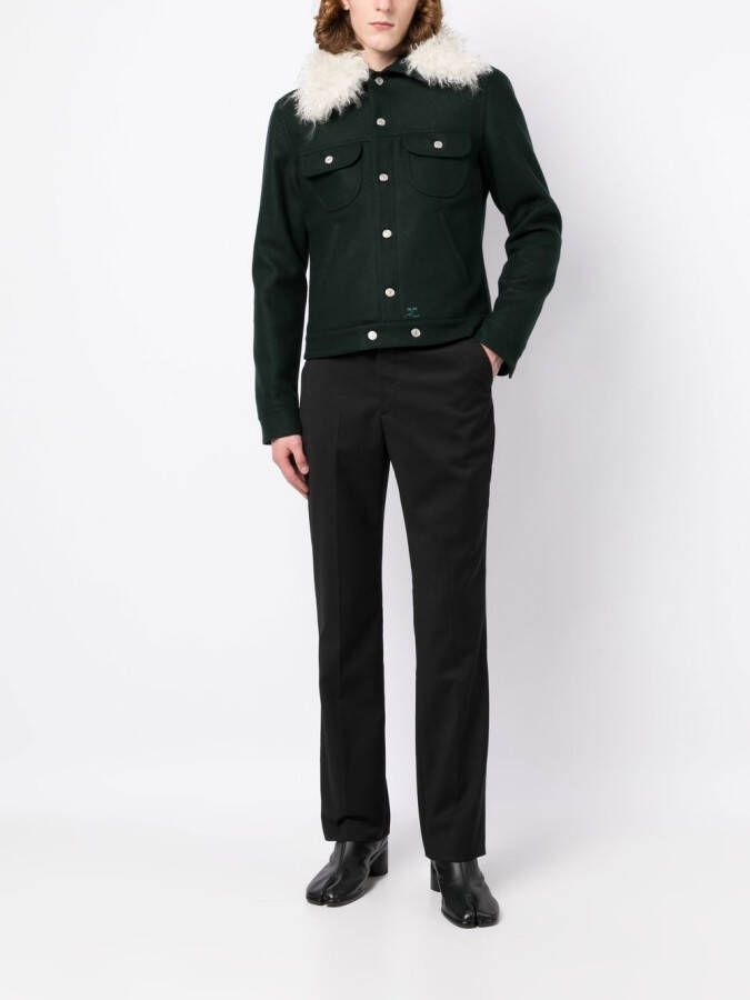 Courrèges Jack met kraag van imitatiebont Groen