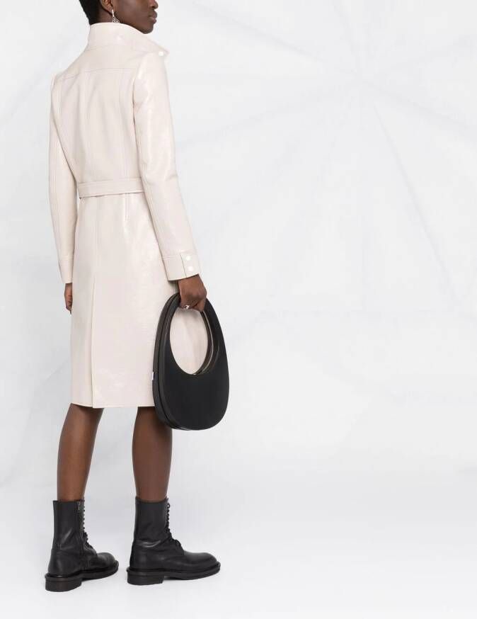 Courrèges Vinyl trenchcoat met logo-applicatie Beige