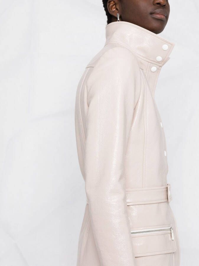 Courrèges Vinyl trenchcoat met logo-applicatie Beige