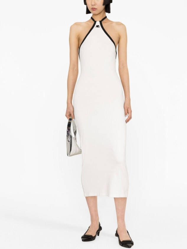 Courrèges Jurk met contrasterende afwerking Wit
