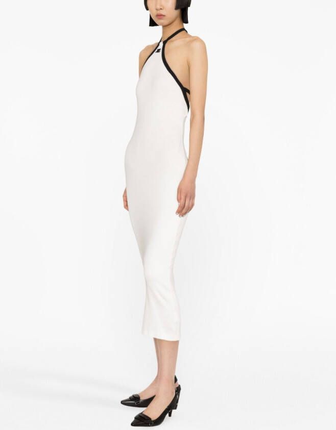 Courrèges Jurk met contrasterende afwerking Wit