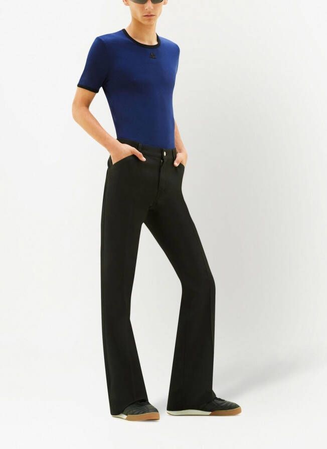 Courrèges T-shirt met logo-applicatie Blauw