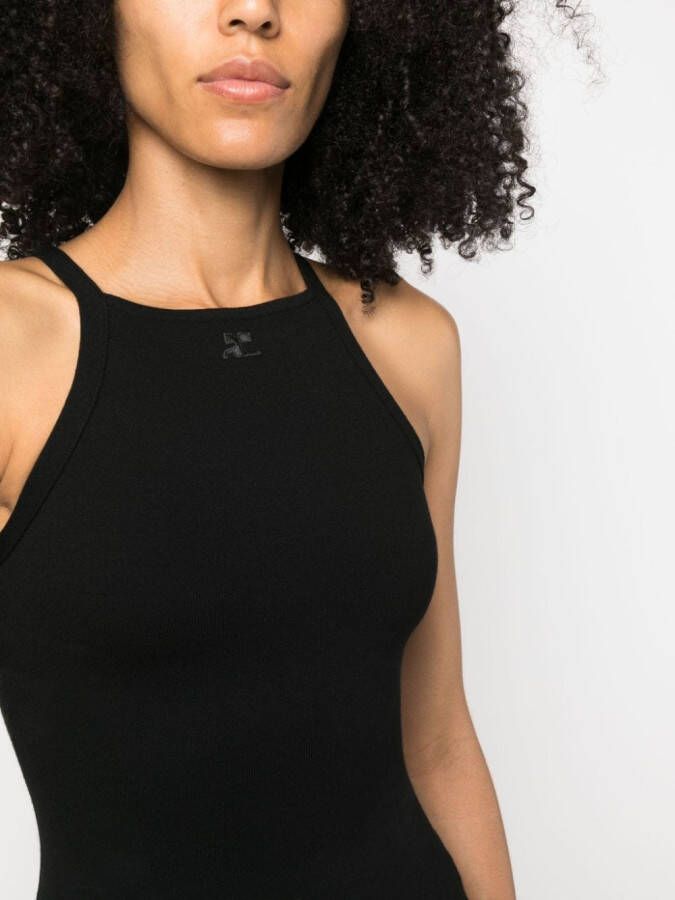 Courrèges Tanktop met geborduurd logo Zwart