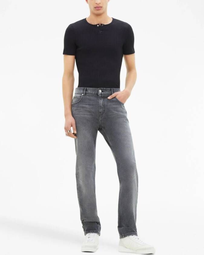 Courrèges T-shirt met geborduurd logo Zwart