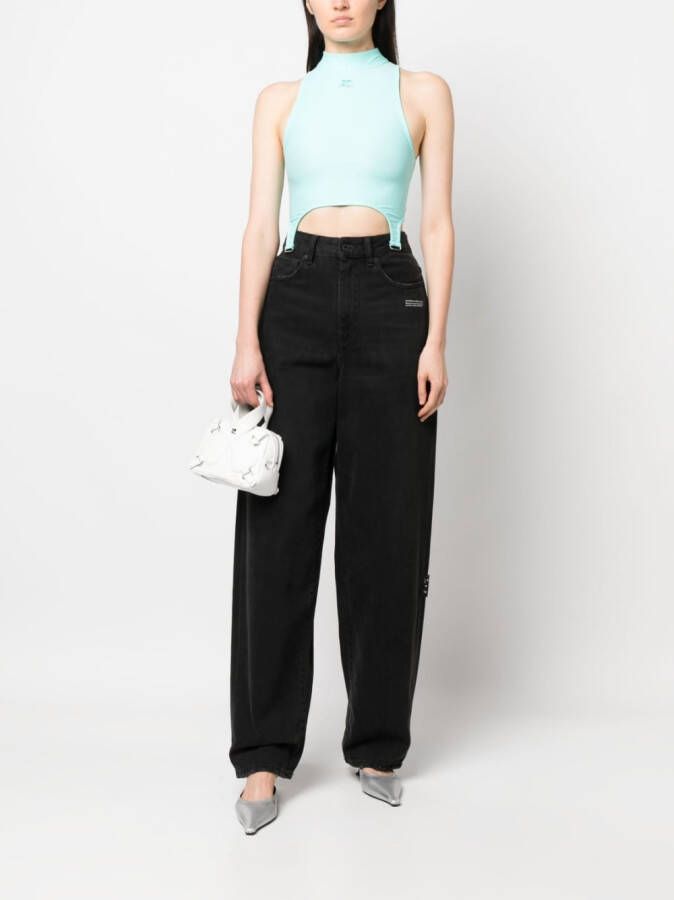 Courrèges Top met logopatch Blauw