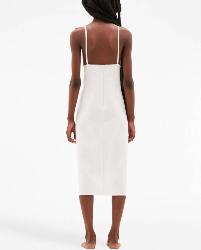 Courrèges Midi-jurk met vierkante hals Wit