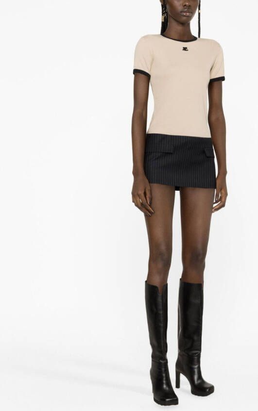 Courrèges T-shirt met logopatch Beige