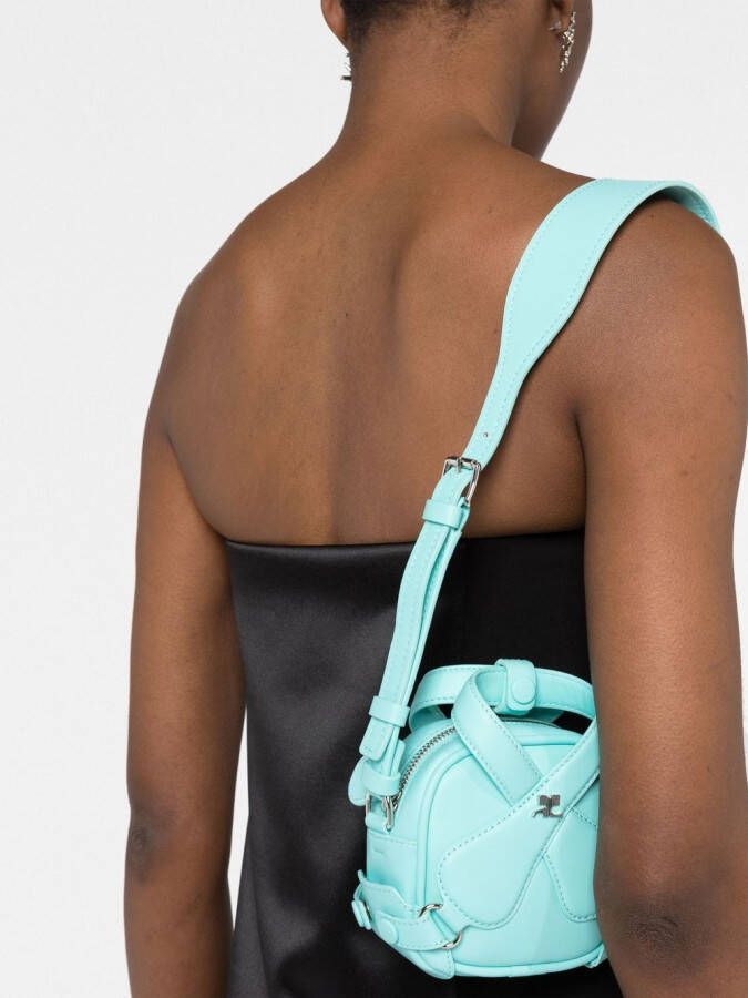 Courrèges Loop X leren tas Blauw