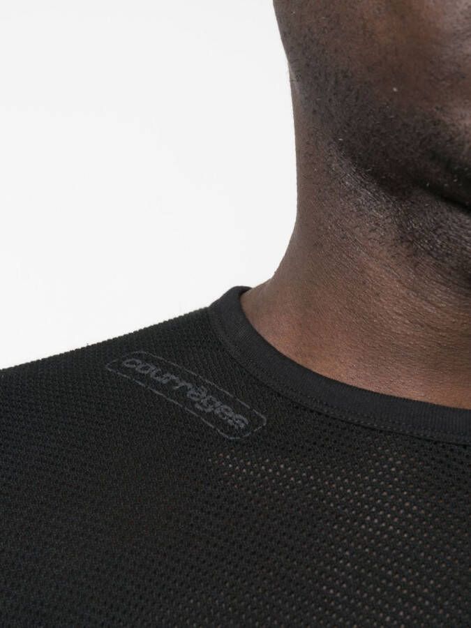 Courrèges T-shirt met mesh vlak Zwart