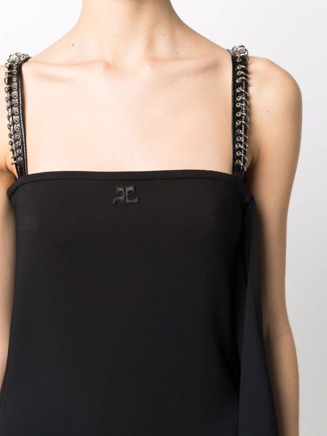 Courrèges Midi-jurk met gedrapeerd vlak Zwart