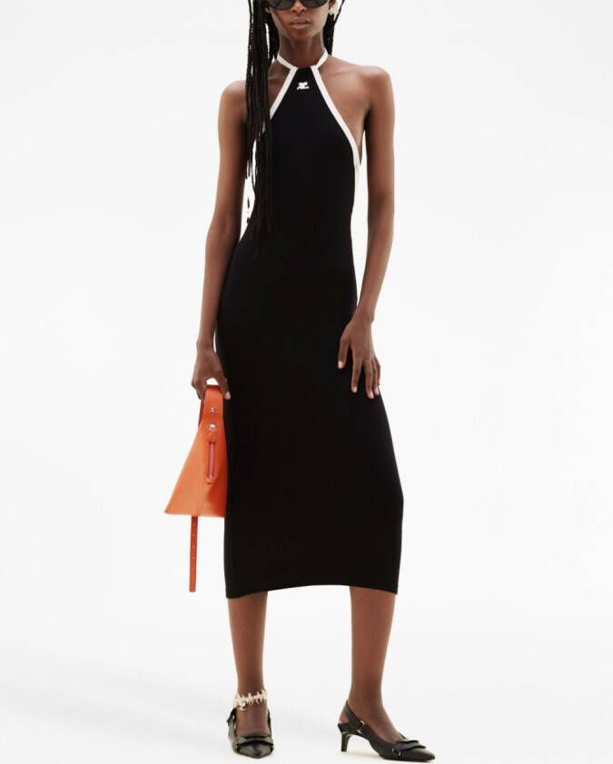 Courrèges Midi-jurk met halternek Zwart