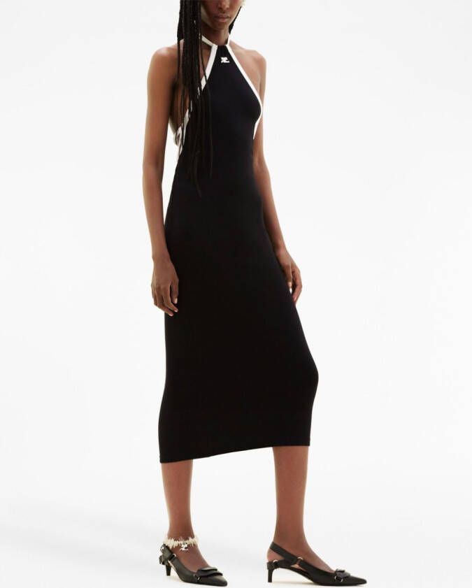 Courrèges Midi-jurk met halternek Zwart