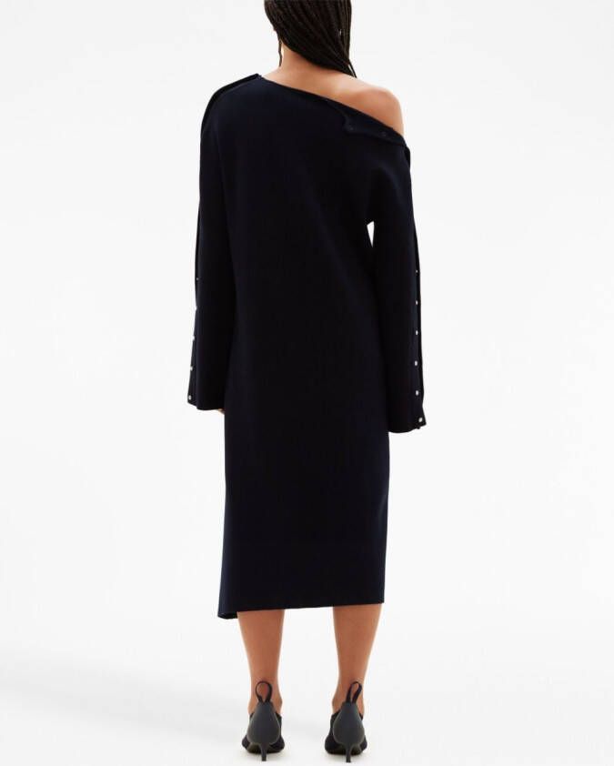 Courrèges Midi-jurk met lange mouwen Zwart