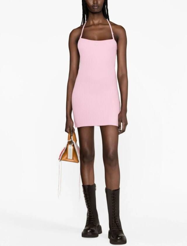 Courrèges Mini-jurk met geborduurd logo Roze