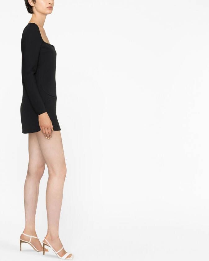 Courrèges Mini-jurk met vierkante hals Zwart