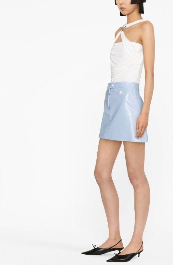 Courrèges Mini-rok met geborduurd logo Blauw