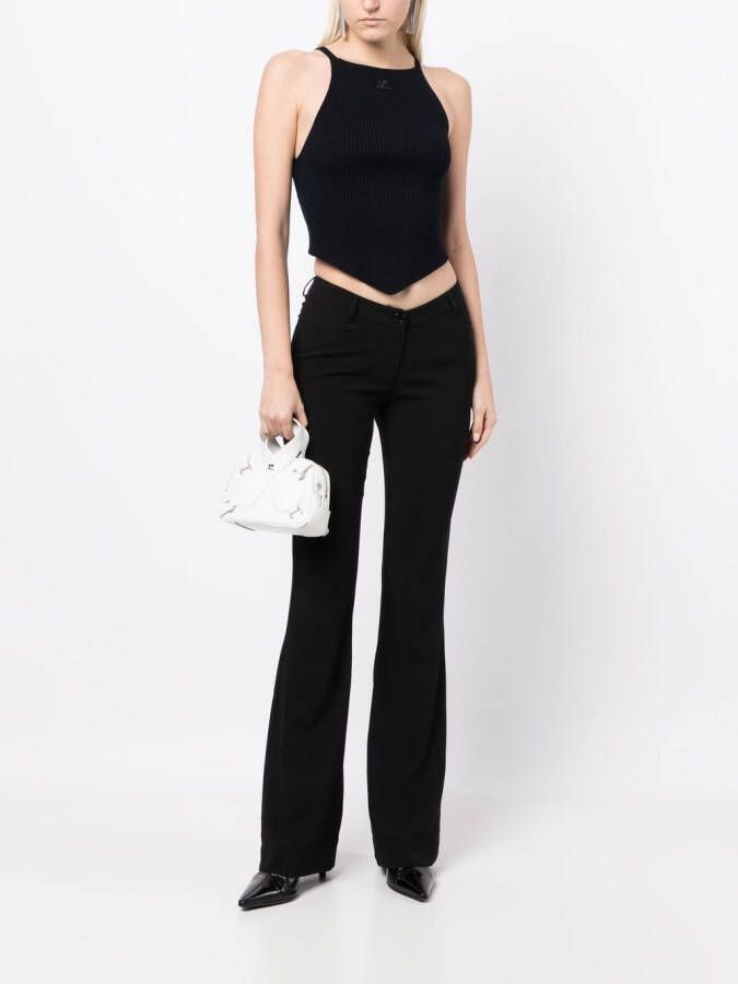 Courrèges Pointy ribgebreide tanktop Blauw