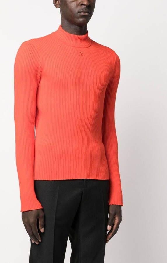 Courrèges Ribgebreide trui Rood