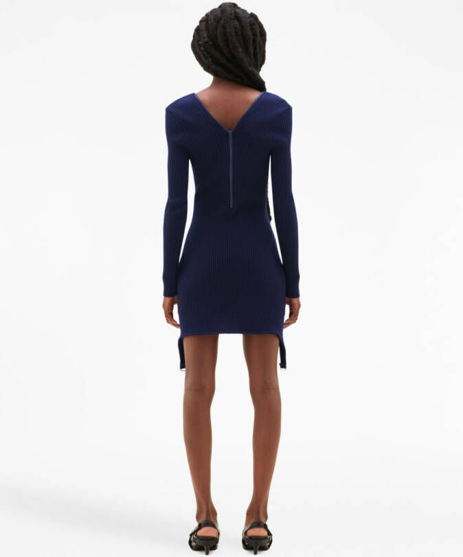 Courrèges Ribgebreide jurk Blauw