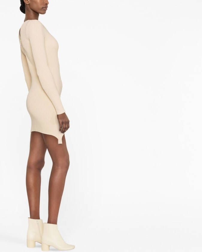 Courrèges Ribgebreide jurk Beige