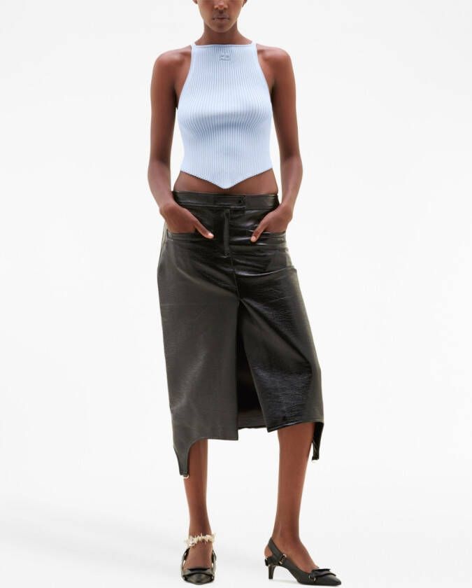 Courrèges Pointy ribgebreide tanktop Blauw