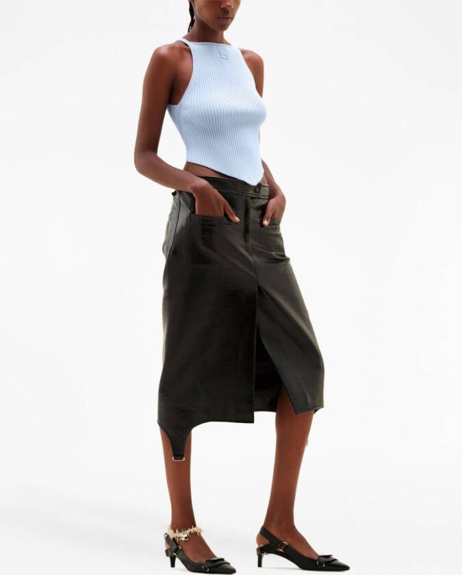 Courrèges Pointy ribgebreide tanktop Blauw
