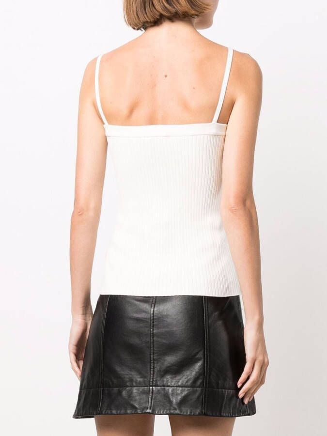 Courrèges Tanktop met geborduurd logo Wit