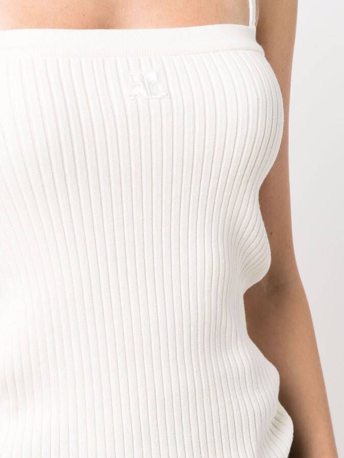 Courrèges Tanktop met geborduurd logo Wit