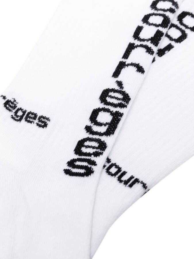 Courrèges Sokken met geborduurd logo Wit