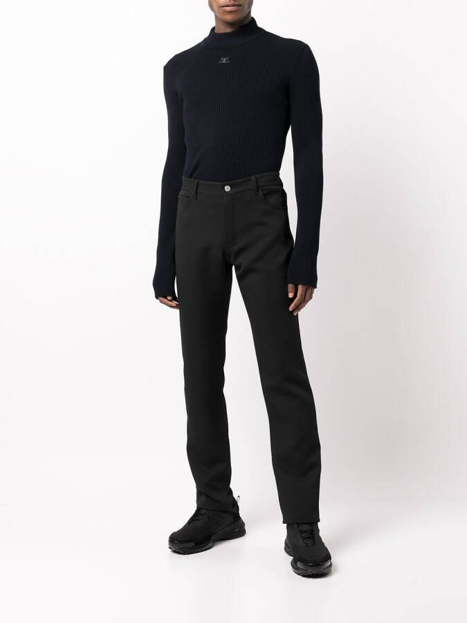 Courrèges Mid rise straight broek Zwart