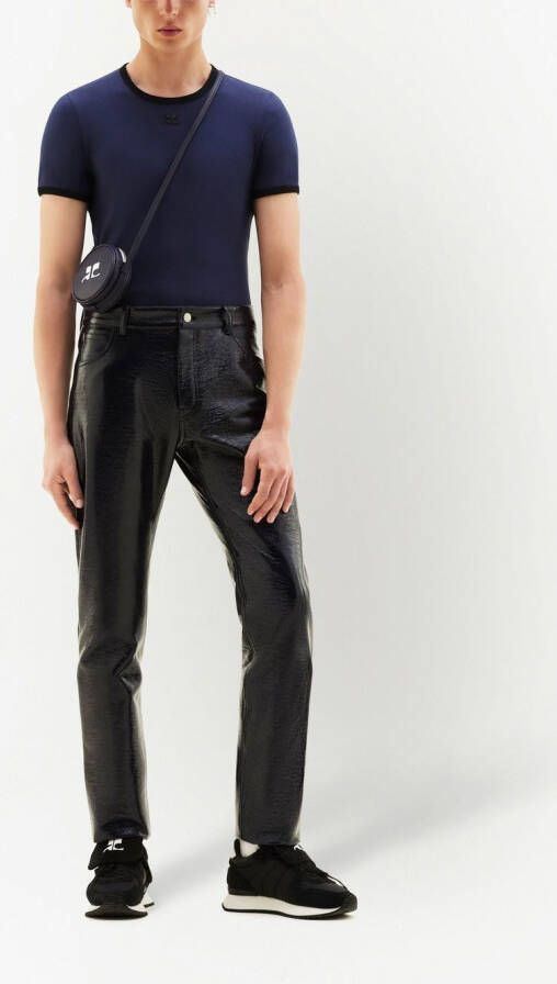 Courrèges T-shirt met contrasterende afwerking Blauw