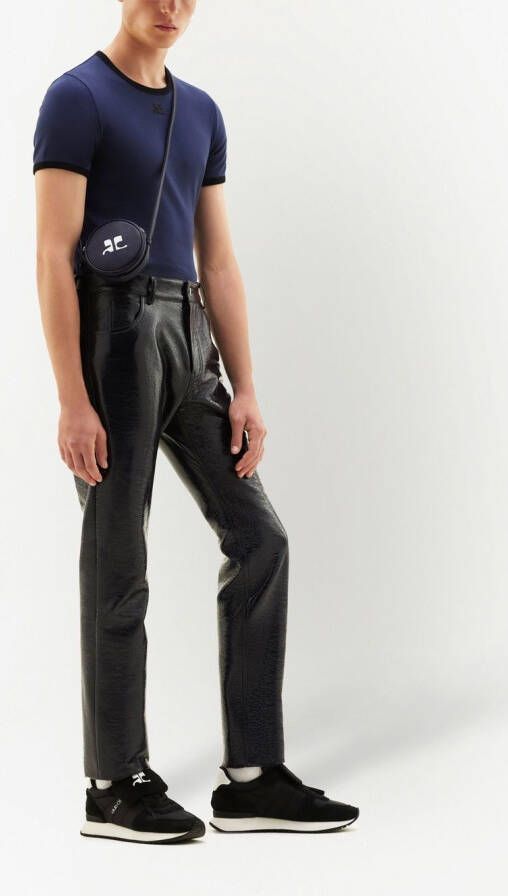 Courrèges T-shirt met contrasterende afwerking Blauw