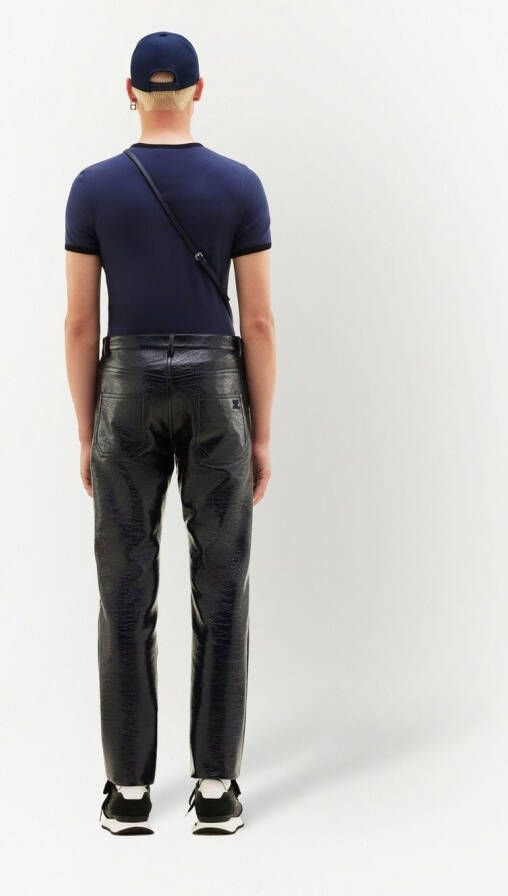 Courrèges T-shirt met contrasterende afwerking Blauw