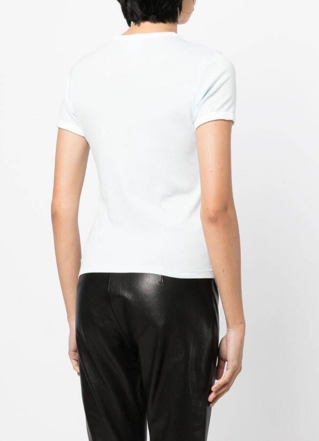 Courrèges T-shirt met geborduurd logo Blauw