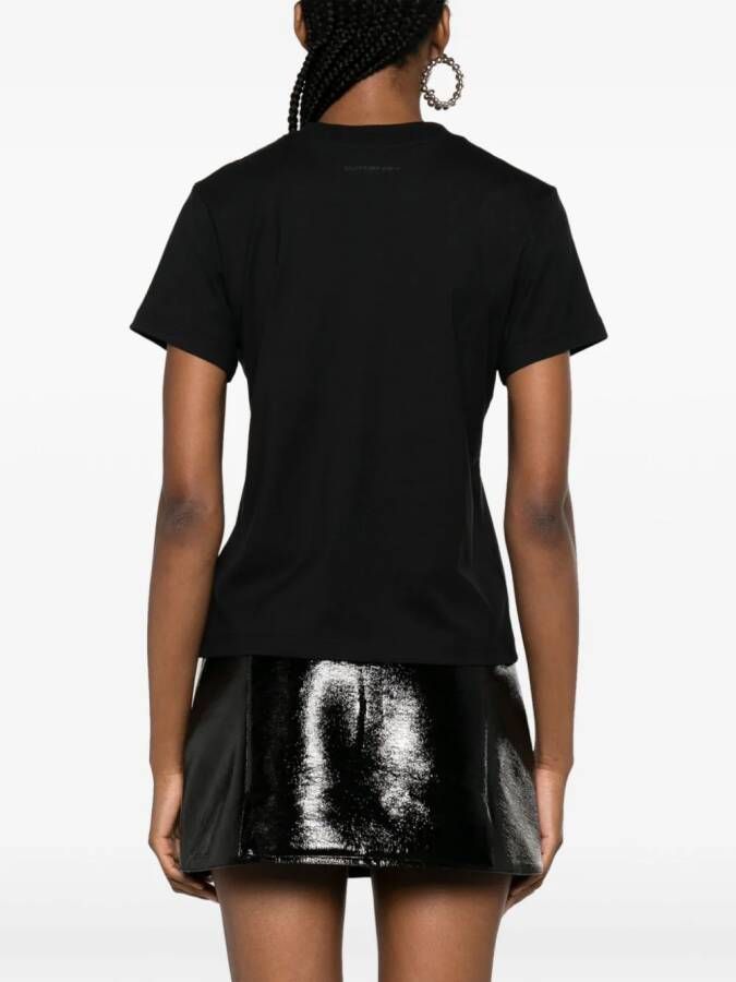Courrèges T-shirt met geborduurd logo Zwart