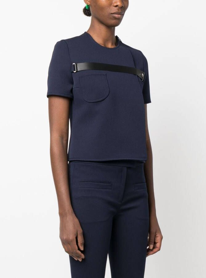 Courrèges T-shirt met bandje Blauw
