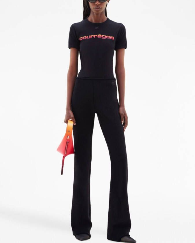 Courrèges T-shirt met logoprint Zwart