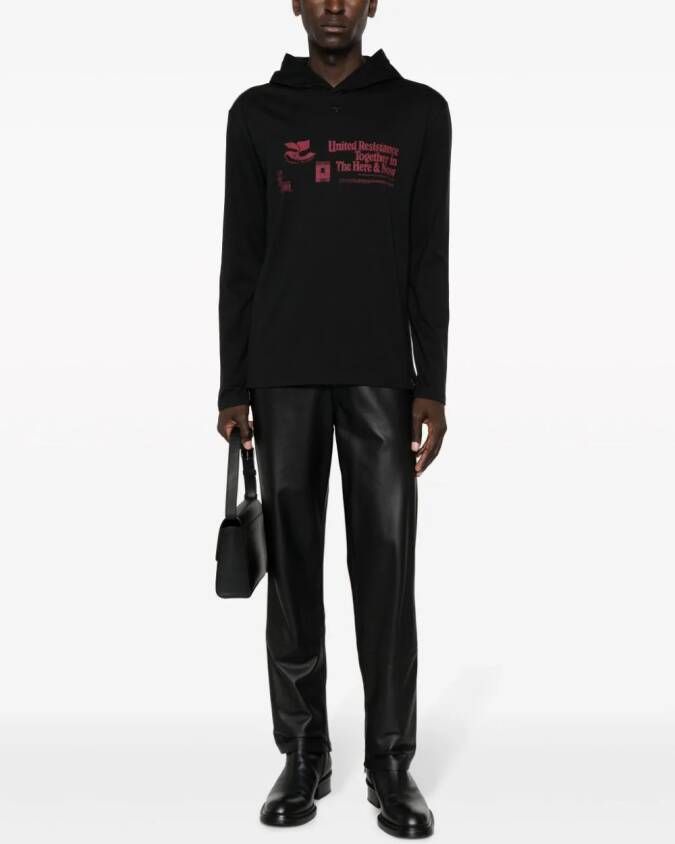 Courrèges T-shirt met print Zwart