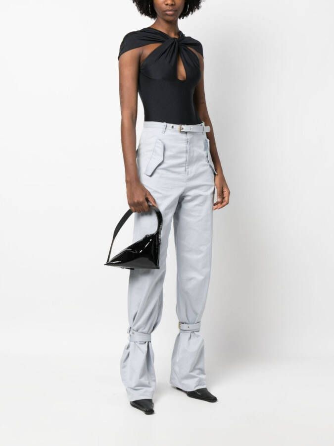 Courrèges The Curve leren schoudertas Zwart