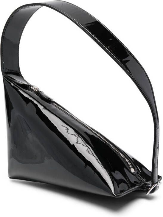 Courrèges The Curve leren schoudertas Zwart