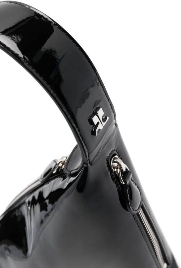 Courrèges The Curve leren schoudertas Zwart