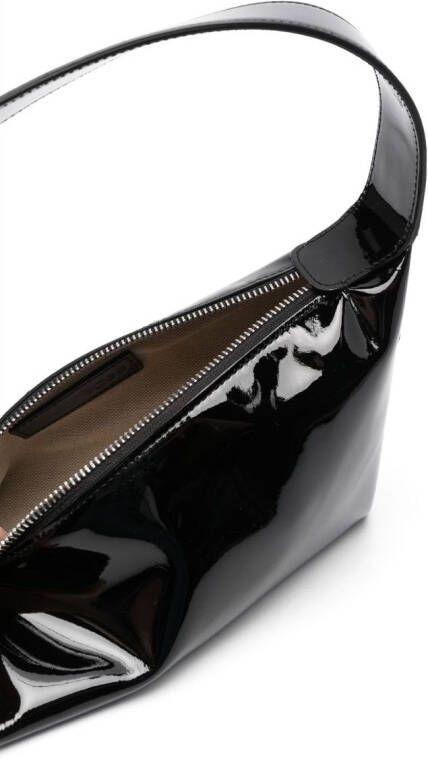 Courrèges The Curve leren schoudertas Zwart