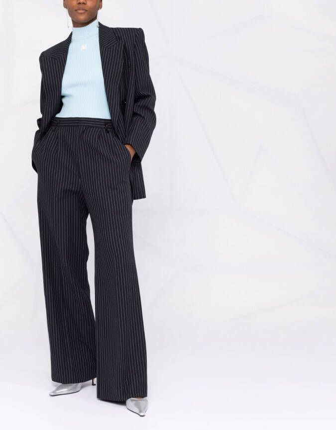 Courrèges Top met geborduurd logo Blauw