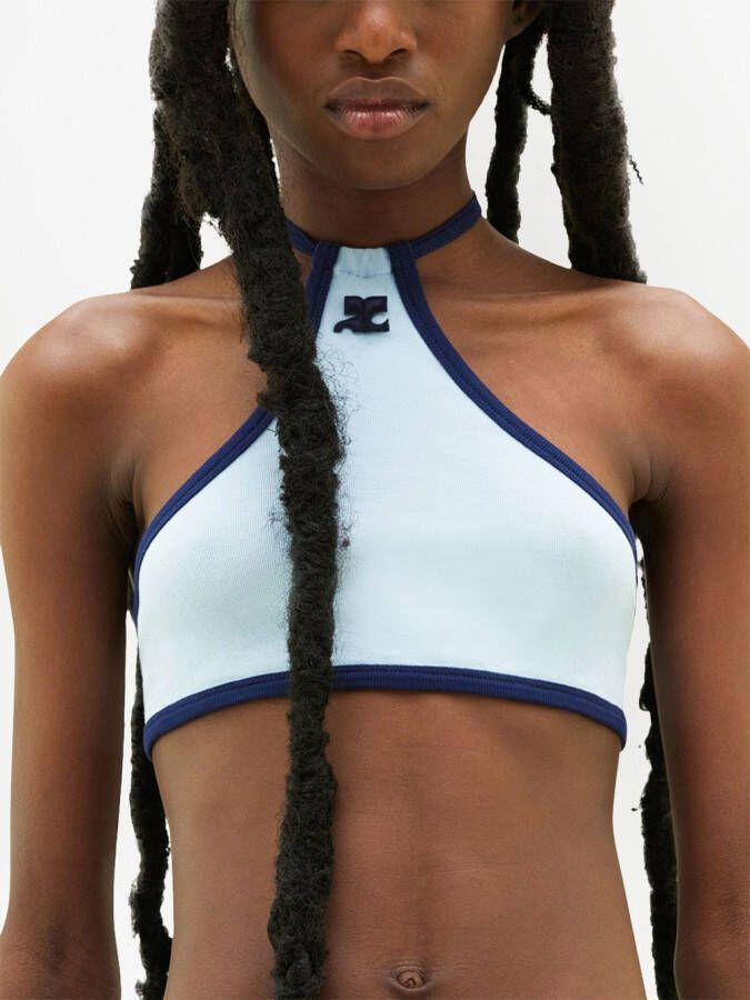 Courrèges Top met halternek Blauw