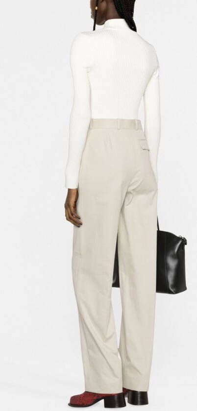 Courrèges Reedition geribbelde trui Beige