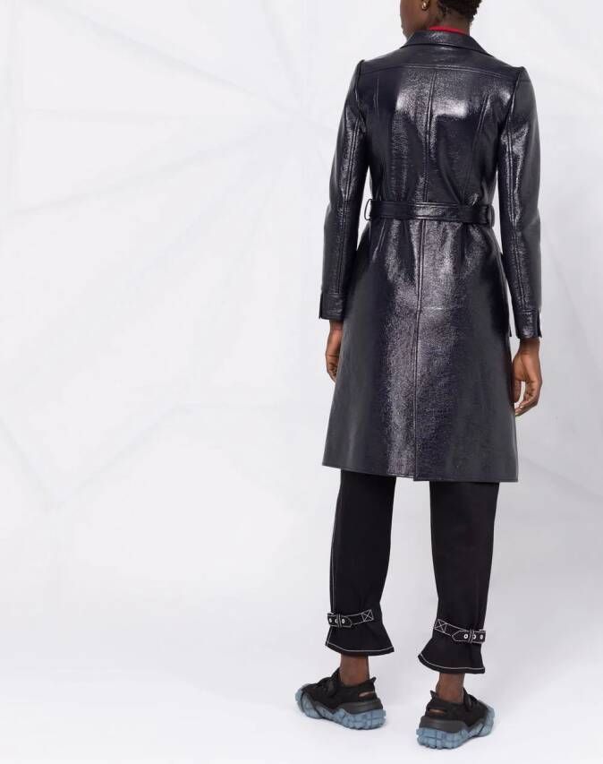 Courrèges Vinyl trenchcoat met logo-applicatie Blauw