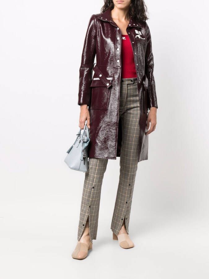 Courrèges Vinyl trenchcoat met logo-applicatie Paars