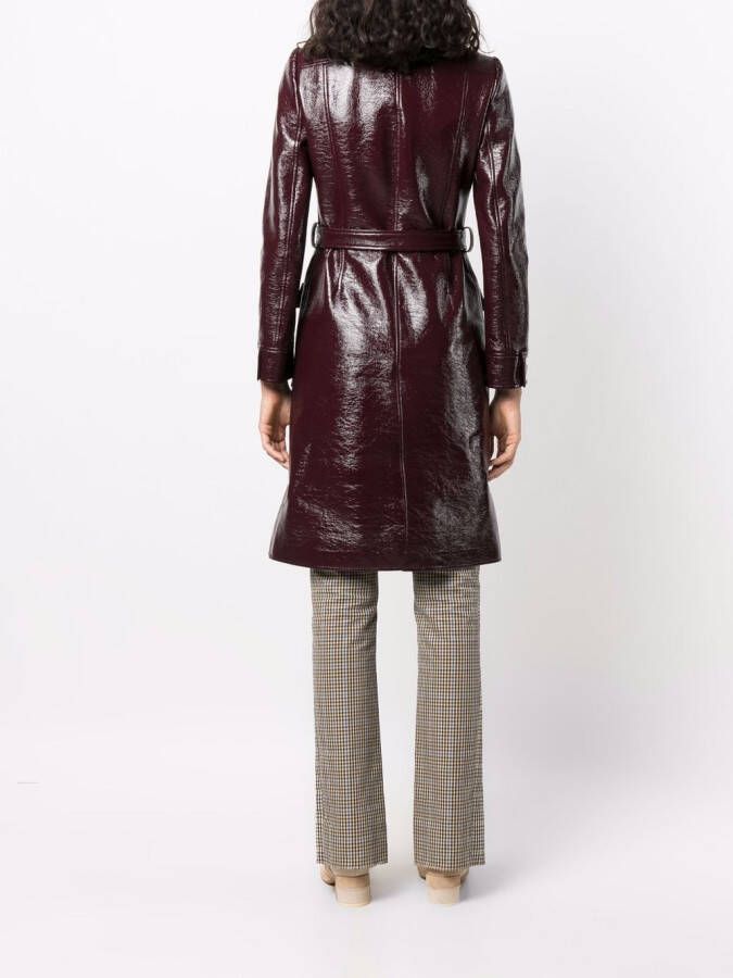 Courrèges Vinyl trenchcoat met logo-applicatie Paars