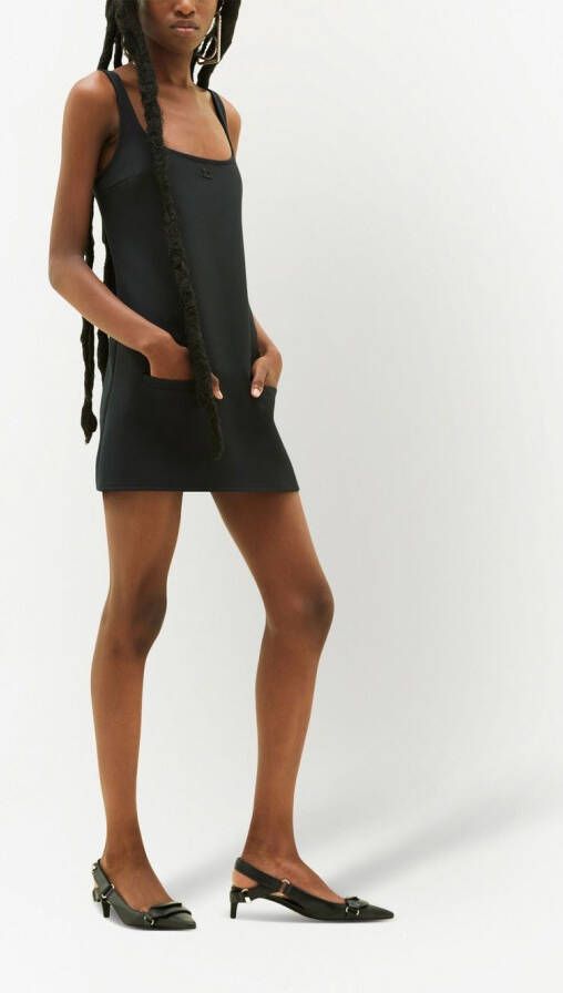 Courrèges Trapeze mini-jurk Zwart