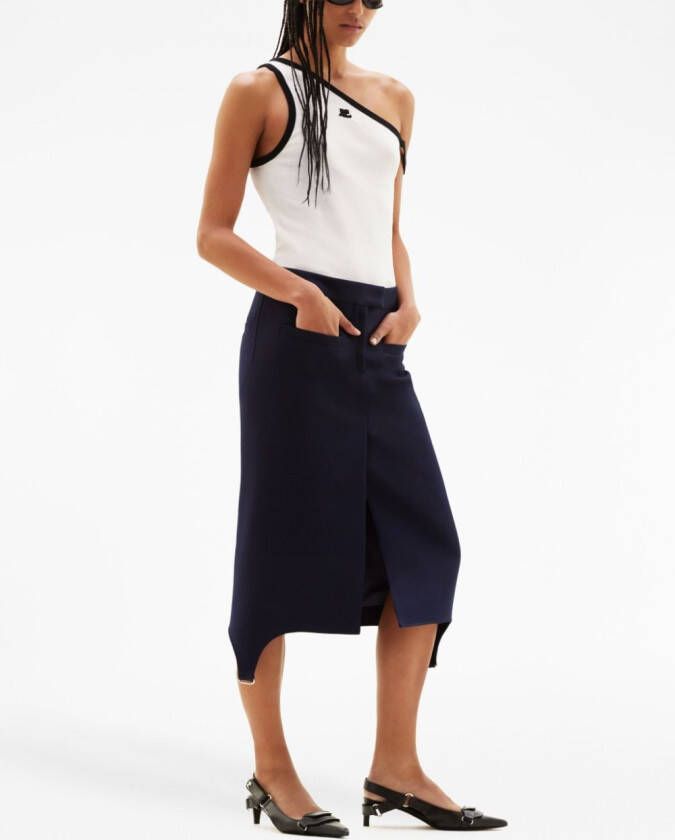 Courrèges Twill midi-rok Zwart